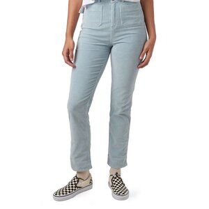 Faherty Womens Portland Corduroy Pants Women Size 25 High Rise Baby Blue Preppy